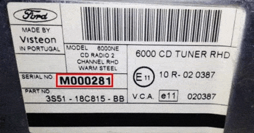 Ford Radio Label Examples