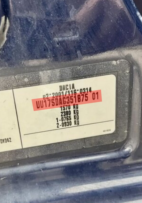 dacia radio code