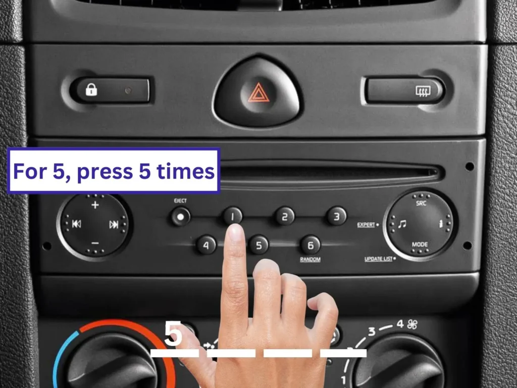 dacia radio code entry