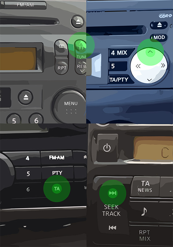 input nissan radio code