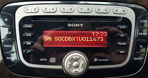 Ford Sony MP3 Radio Code