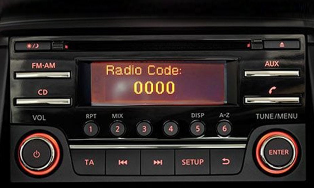 Nissan Daewoo radio screen displaying serial number, part number and date