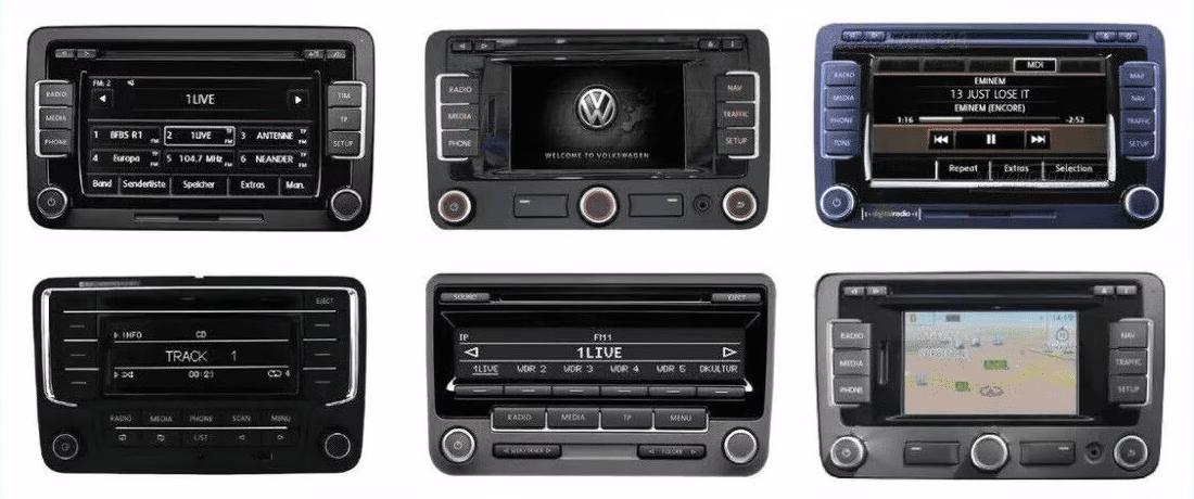 Verschiedene VW Radio Modelle