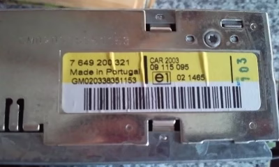 Vauxhall Corsa radio serial number sticker location