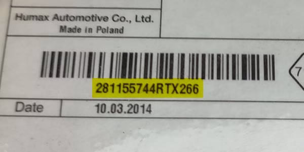 Mercedes Citan radio serial number location